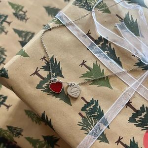 Return to Tiffany Double Red Heart Tag Necklace